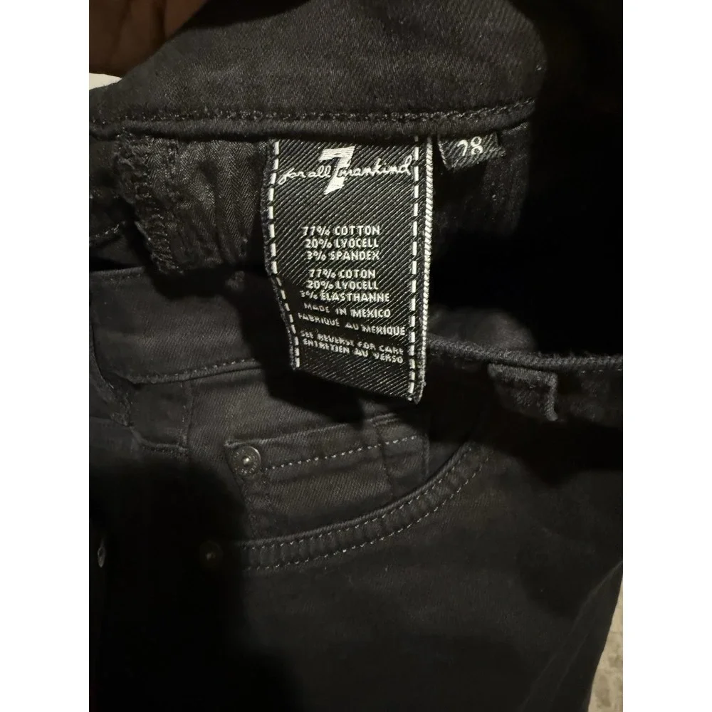 7 for all mankind jeans men Paxtyn Skinny or Slimmy deep‎ black wash.size 28